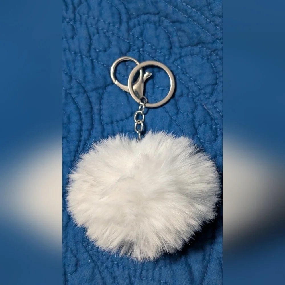 Keychain Or Bag Charm Fluffy White Keychain Accessory